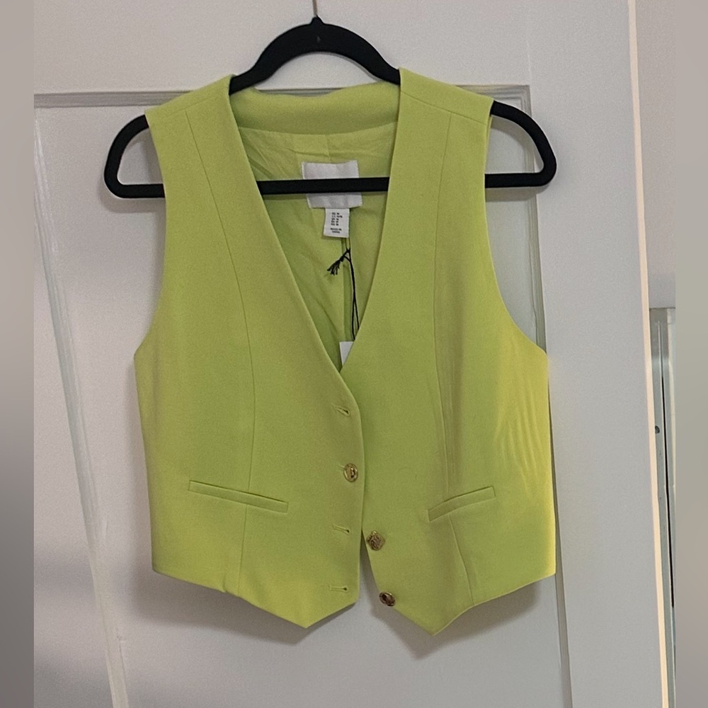 Lime Green Buttoned Vest